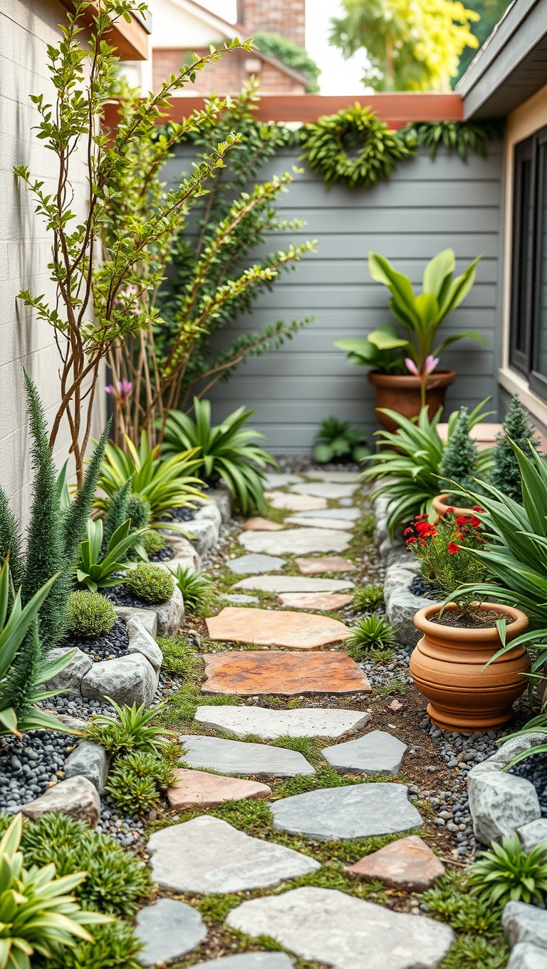 20 Unique Patio Pathway Ideas to Spark Your Creativity! - 8. Recycled Materials for Eco-Friendly Charm