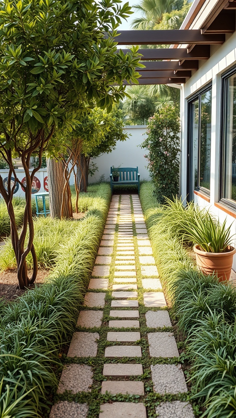 20 Unique Patio Pathway Ideas to Spark Your Creativity! - 10. Curvy Paths for a Relaxed Vibe