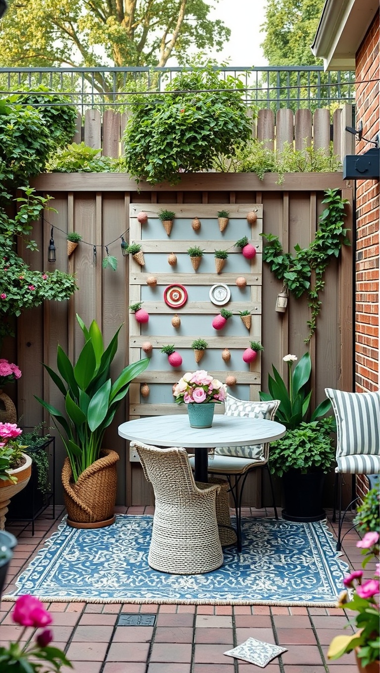 20 Whimsical Patio Decor Ideas to Transform Your Outdoor Space - 20. Decorated Outdoor Screens for a Touch of Magic
